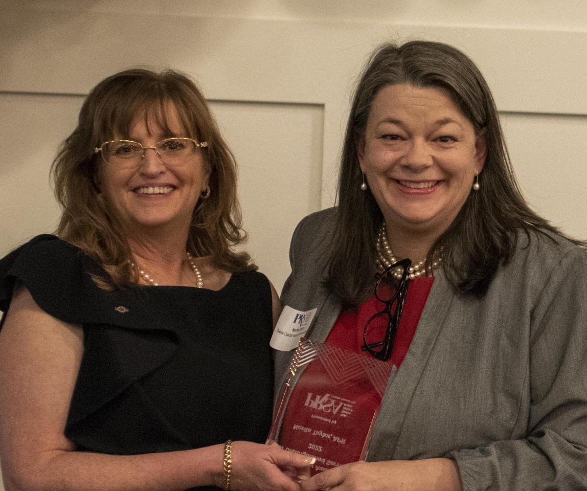 Lea-Ann Germinder, APR, Fellow PRSA (left), VP Mentorship; and Norita Taylor, APR, VP Professional Development